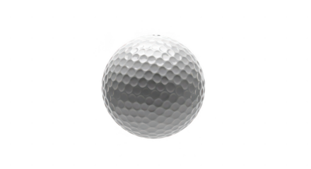 White golf ball isolated on transparent background, ready for a game