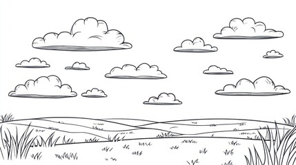 Simple hand drawn landscape illustration
