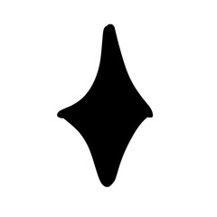 Fototapeta premium Abstract Black Stylized Star Sparkle or Rhombus Shape Icon
