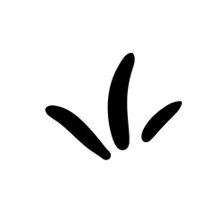 Abstract Hand Drawn Doodle Plant Icon or Curved Splash Element Vector Illustration