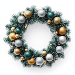 Green Christmas wreath christmas decoration ornaments.
