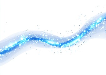 Abstract light blue wavy stream against white background