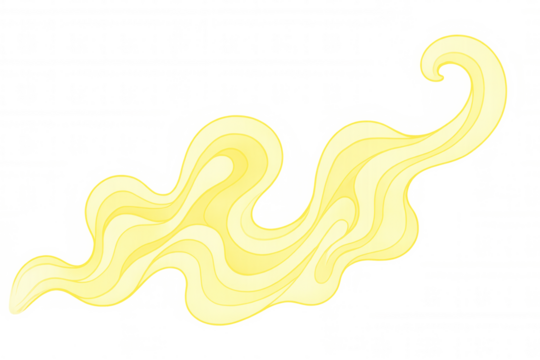 Wavy yellow creamy liquid with transparent background, ideal for food and beverage advertising