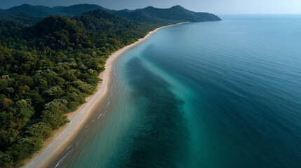Top view beautiful beach.