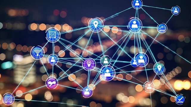 The future of the internet is here. A network of connections and communication technology. A diagram of interconnected data and digital icons. The future of the internet has arrived lifestyle.