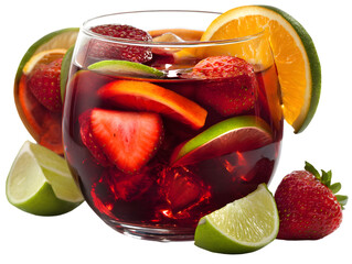 Exotic Sangria Delight: A refreshing, vibrant sangria cocktail brimming with colorful fruits and a perfect thirst-quencher.