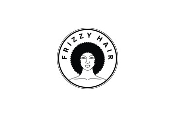 Frizzy Hair Woman – Afro Beauty Logo