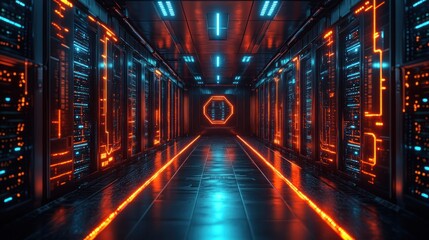 Futuristic server room