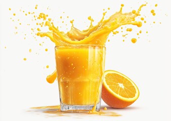 Orange juice splash in a glass (2)