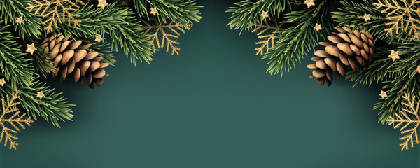Christmas and New Year background with fir trees.
