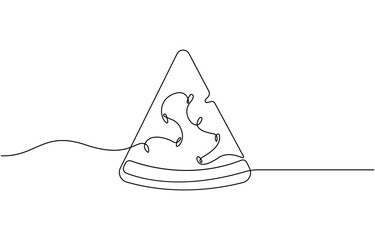 Continuous one line drawing Water Melon Fruit. Bright juicy summer fruit concept,  sweet watermelon slice one line. vector illustration.