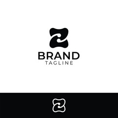 Letter Z Infinity Knot Dentist Logo, Z Teeth Gum Logo with black and white background. 