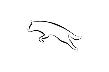 Running Fox Line Art Logo