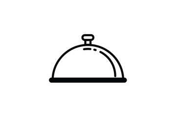 Restaurant Cloche Logo with Minimal Food Serving Design