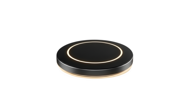 Sleek wireless charger pad isolated on transparent background modern and minimalist design for convenient charging of your devices at home or in the office