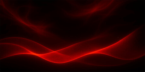 Obraz premium A soft, flowing red silk fabric with a smooth, curving wave pattern creates a vibrant, abstract background