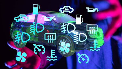 Obraz premium Understanding your car's dashboard warning lights is crucial for safety and maintenance. Learn the meanings of common symbols.