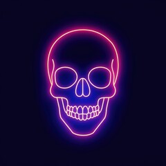 Fototapeta premium Skull light neon illustration.