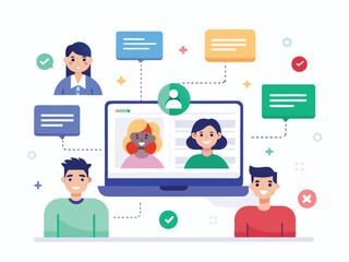 Team collaboration through online chat and video conferencing for remote work success