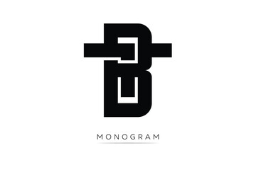 Obraz premium TB Creative Latter Logo. Monogram Logo Design. Modern Minimal Initials Sing Symbol .
