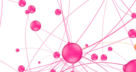 Abstract connected dots and lines. Concept of AI technology, Motion of digital data flow.