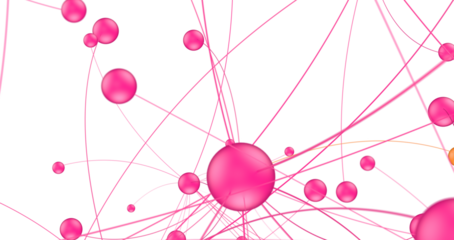 Abstract connected dots and lines. Concept of AI technology, Motion of digital data flow.