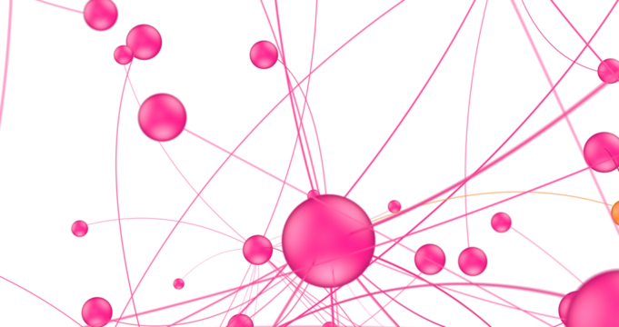 Abstract connected dots and lines. Concept of AI technology, Motion of digital data flow.