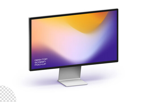 Desktop Computer Screen PC Monitor Mockup Isolated