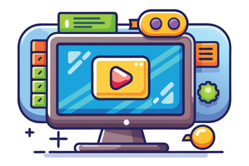 Cartoon Style Digital Device Illustration for Modern Technology