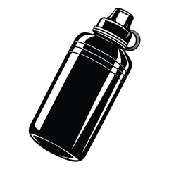 Sleek Black and White Water Bottle Vector Illustration