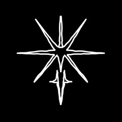 Abstract star shape sigil vector design for metal logo, tattoo, dark symbol print apparel merchandise 