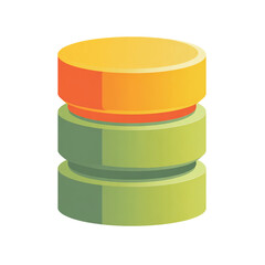 Illustration of database storage isolated on transparent background