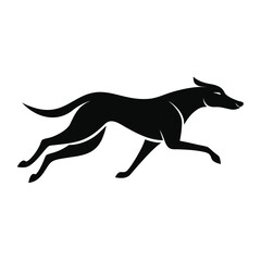 Fototapeta premium Art of silhouette of a running greyhound, showcasing its sleek and athletic form in motion