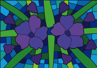 ruellia tuberosa colorful stained glass background illustration vector