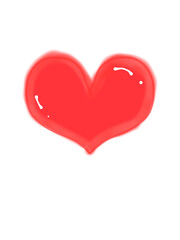 red heart on white background