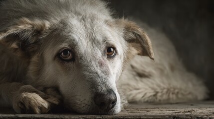 Lying Dog Close-Up