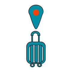 Suitcase with Location Pin Icon