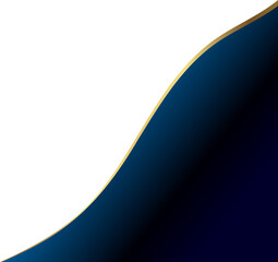 Corner element with flowing dark blue and gold