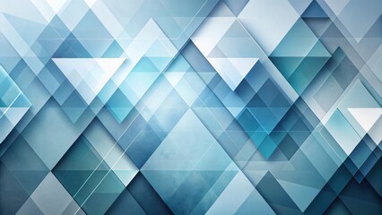 Fototapeta premium Abstract Geometric Shapes in Cool Blue Tones, Overlapping Layers Creating Depth and Visual Interest