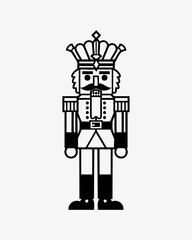 Naklejka premium Christmas nutcracker illustration holiday black.