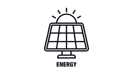 Clean energy icon showcases the power of solar panel technology for modern sustainable solutions