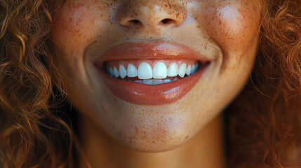Dental, smile and teeth of woman with hygiene, grooming and wellness morning routine for oral care. Happy, dentistry and female person with mouth treatment for fresh breath