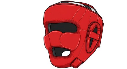 Red boxing headgear for sparring and training protection