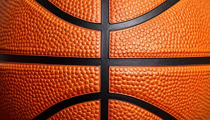 Fototapeta premium Close-up Macro Shot of a Textured Basketball Surface.