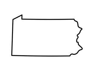 Obraz na płótnie Canvas Pennsylvania state map outline