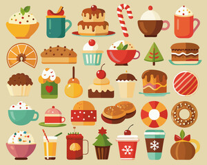 A festive assortment of sweet treats and holiday desserts