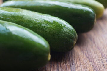 Group of Fresh Cucumbers for Cooking and Healthy Ingredient