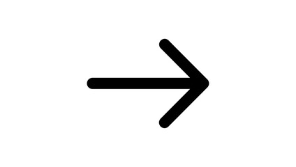 Black Bold Right Arrow Icon on White Background