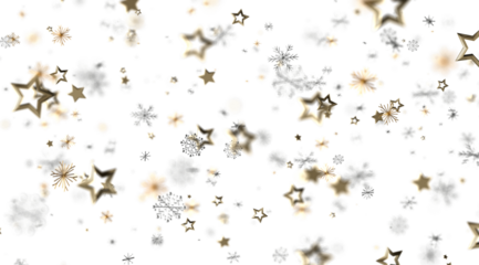 Festive winter background with gold stars and snowflakes. Perfect for holidays, celebrations, and winter themes.