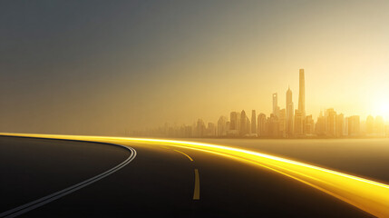 Obraz premium city skyline and tech lines